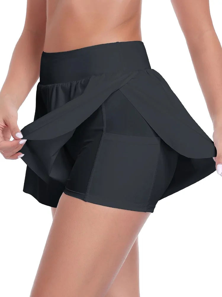 Ocean Blues 3-Inch High-Waisted Swim Shorts, view 2