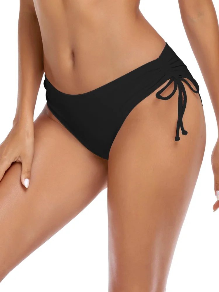 Ocean Blues Drawstring Mid-Rise Bikini Bottom, view 2