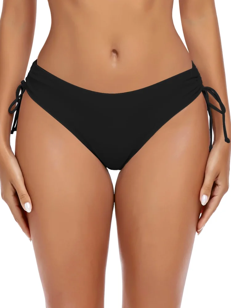 Ocean Blues Drawstring Mid-Rise Bikini Bottom