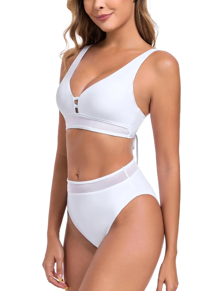 Ocean Blues High-Waisted Mesh Bikini Set, view 2