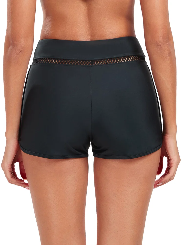 Ocean Blues Mesh-Trim Boyshort Board Shorts, view 3