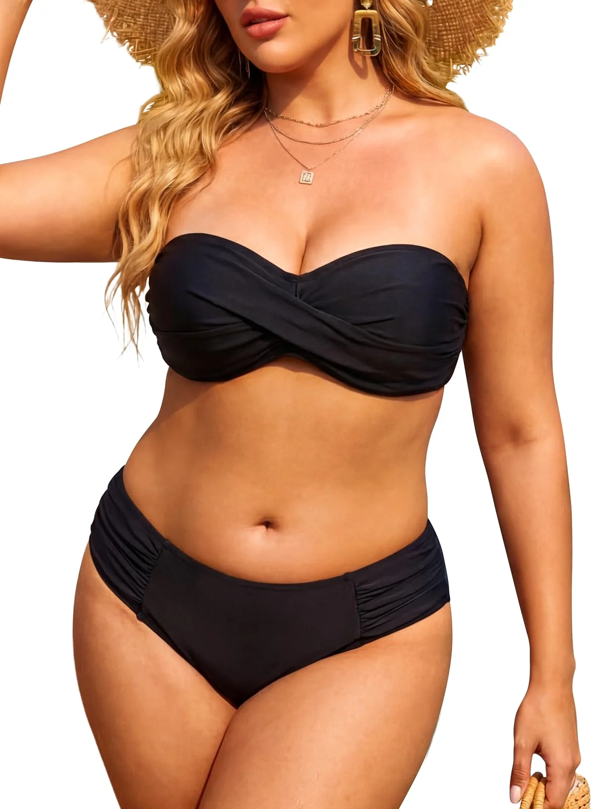 Ocean Blues Off-Shoulder Bandeau Bikini Set