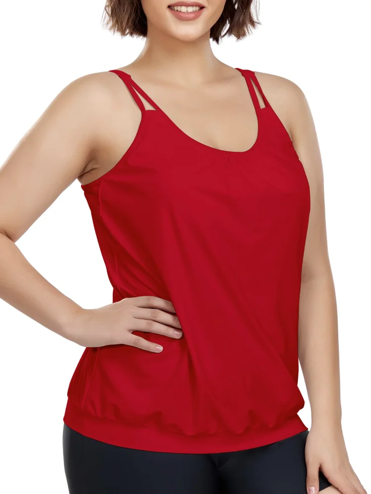 Ocean Blues Plus-Size Loose-Fit Tankini Top, view 3