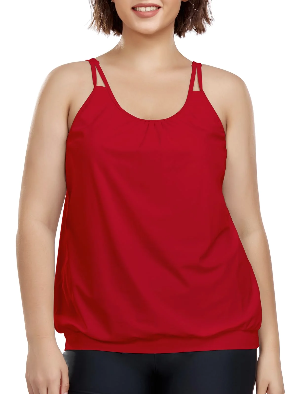 Ocean Blues Plus-Size Loose-Fit Tankini Top
