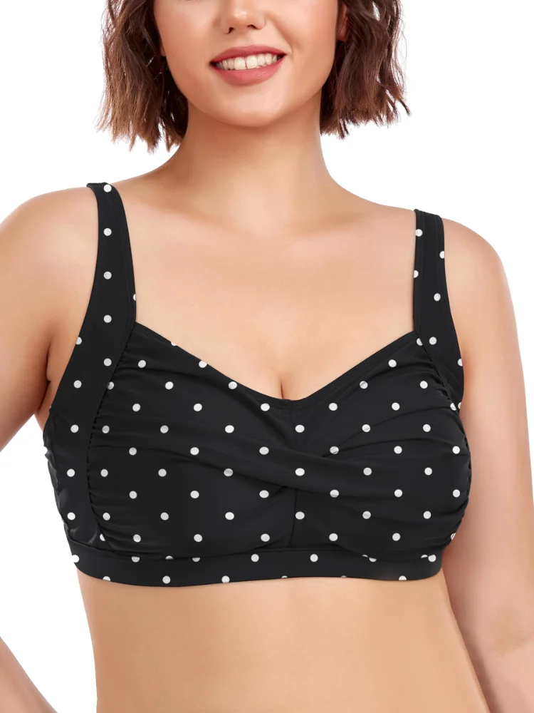 Ocean Blues Plus-Size Twist-Front Bikini Top