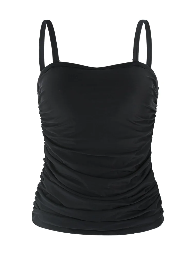 Ocean Blues Ruched Bandeau Tankini Top, view 3