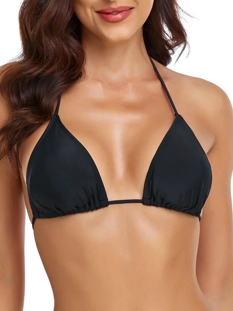 Ocean Blues String-Tie Triangle Bikini Top, view 2