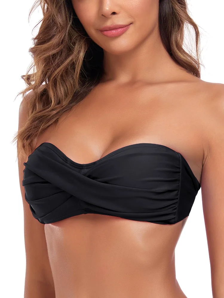 Ocean Blues Tie-Back Bandeau Bikini Top, view 3