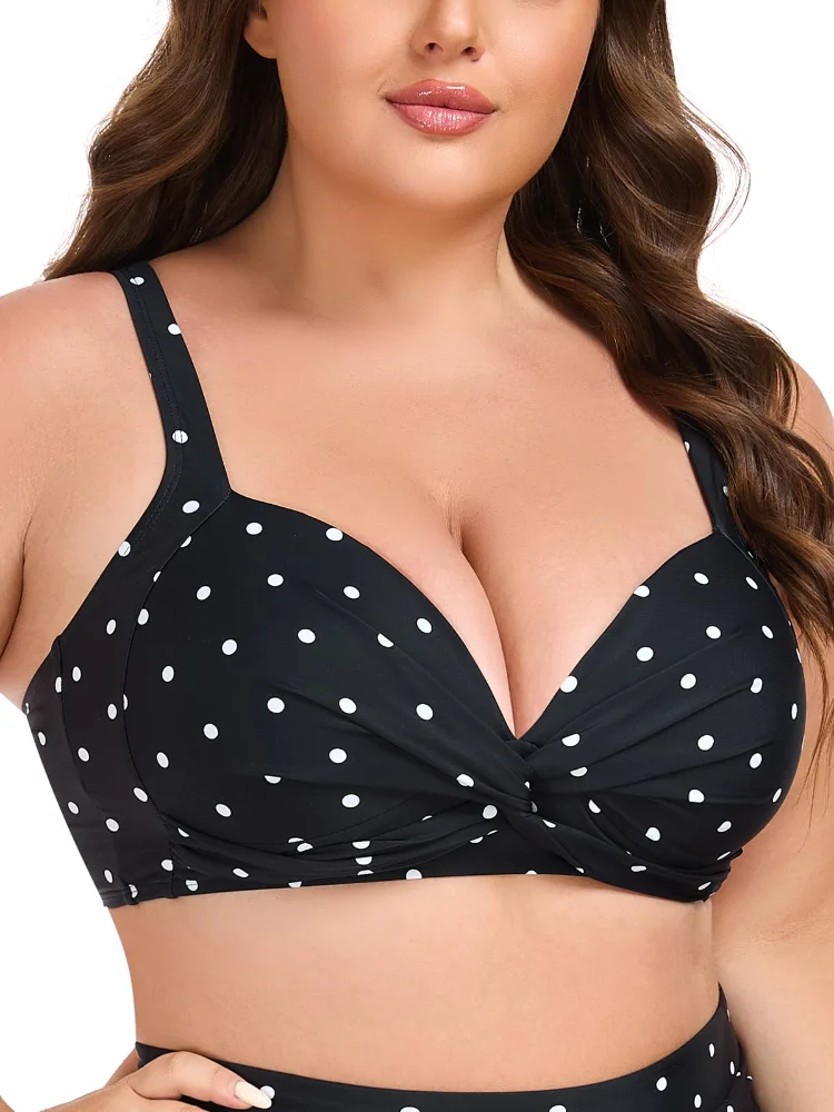 Ocean Blues Twist-Front Molded-Cup Bikini Top, view 2