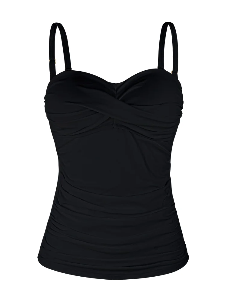 Ocean Blues Twist-Front Tankini Top