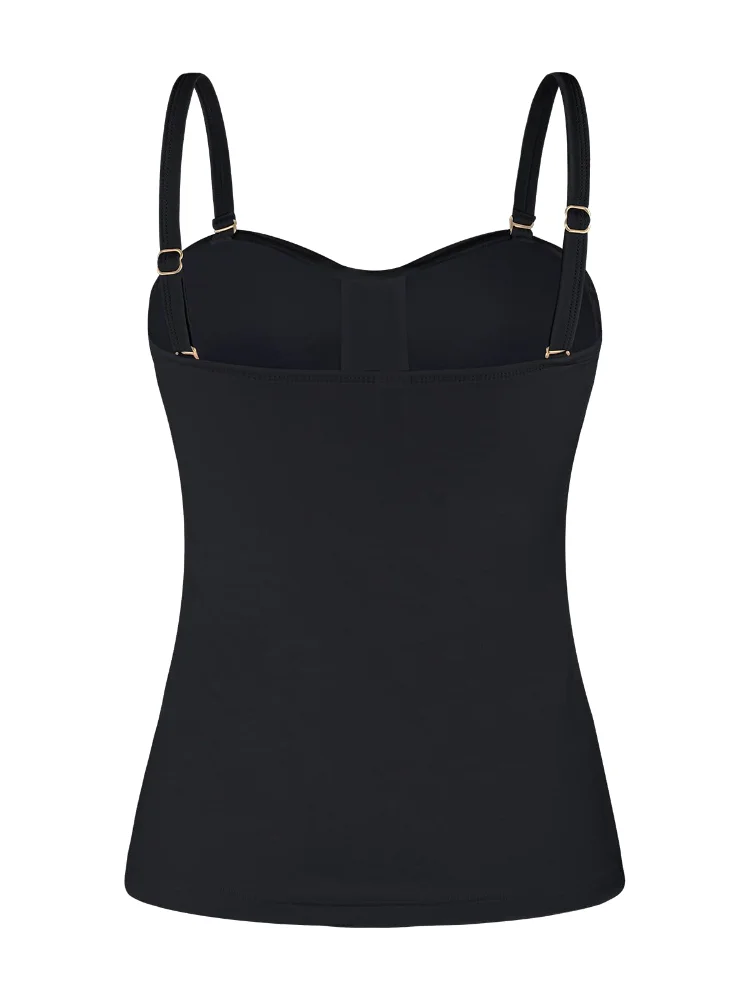 Ocean Blues Twist-Front Tankini Top, view 3