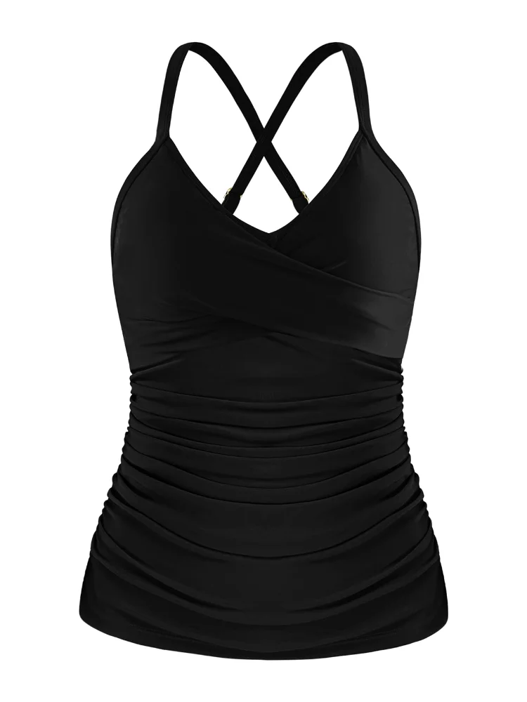 Ocean Blues V-Neck Push-Up Tankini Top