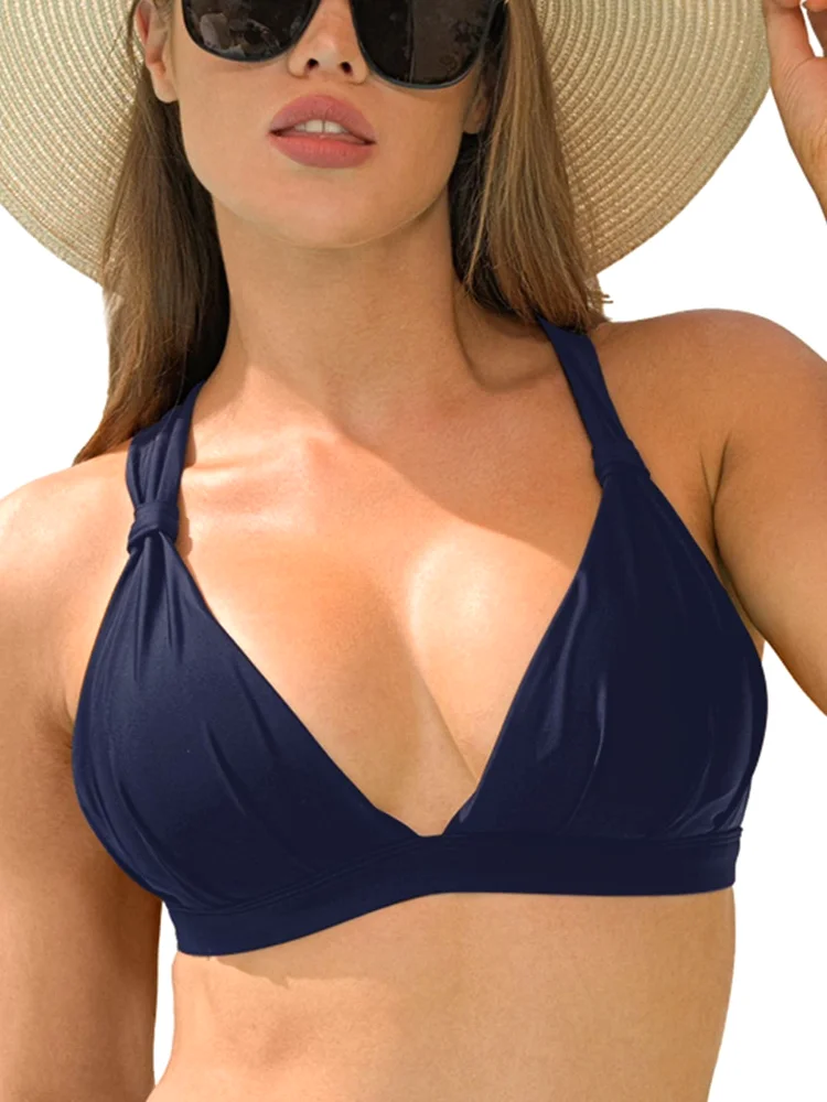 Ocean Blues V-Neck String Bikini Top