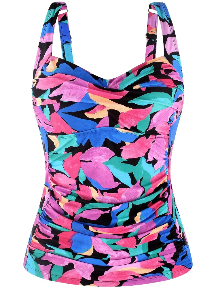 Ocean Blues Wire-Free Twist Tankini Top